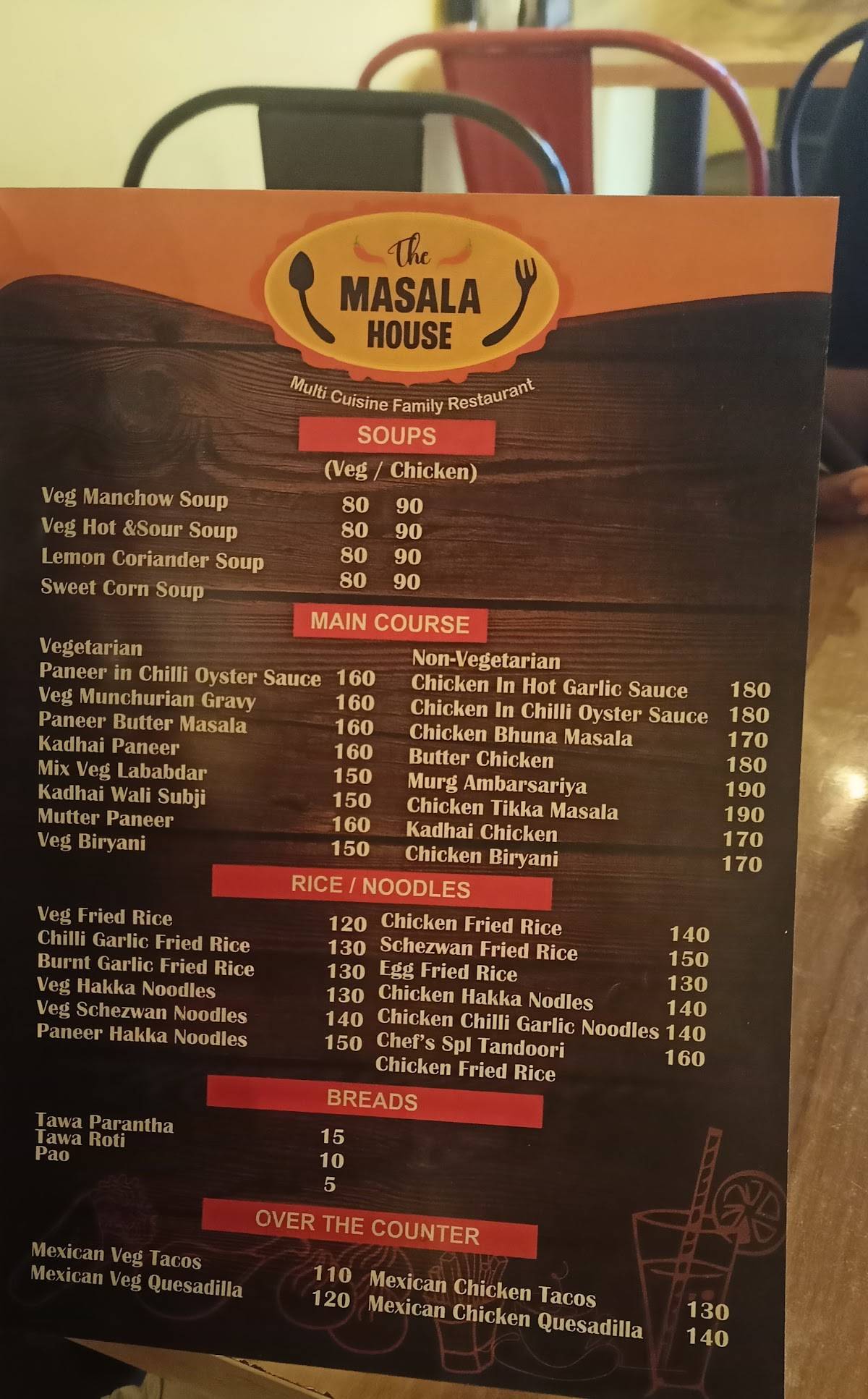 The Masala House-Marcela menu