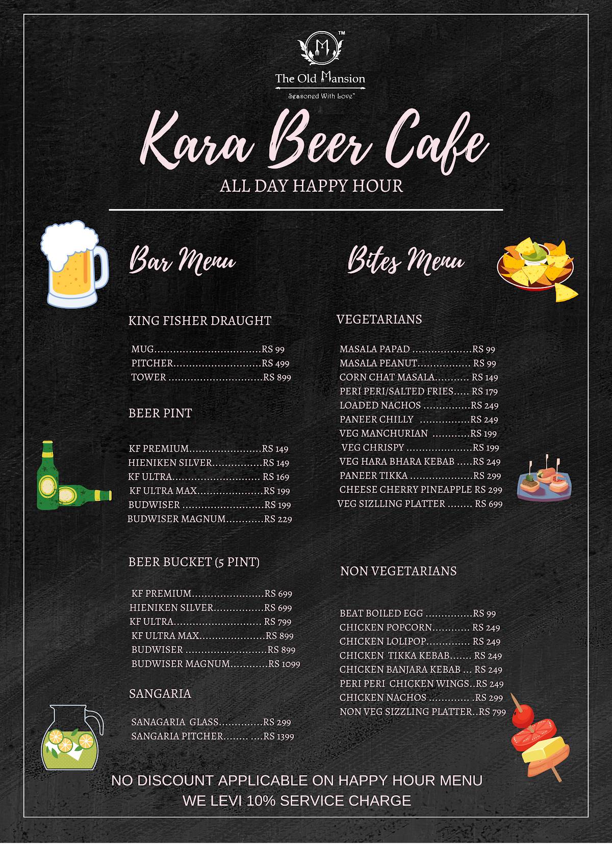 The Old Mansion menu