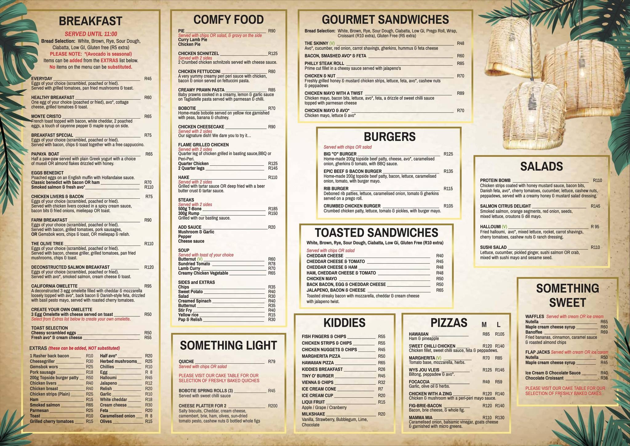 Menu at The Olive Tree Coffee & Gifts restaurant, Tzaneen