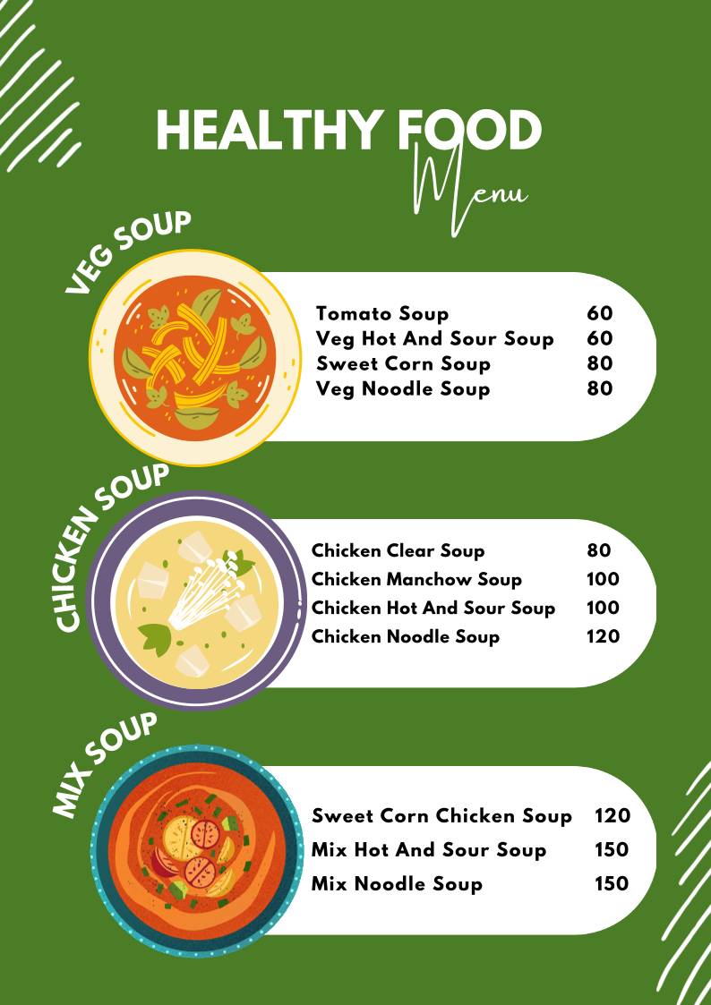 The Photographer's Kitchen menu