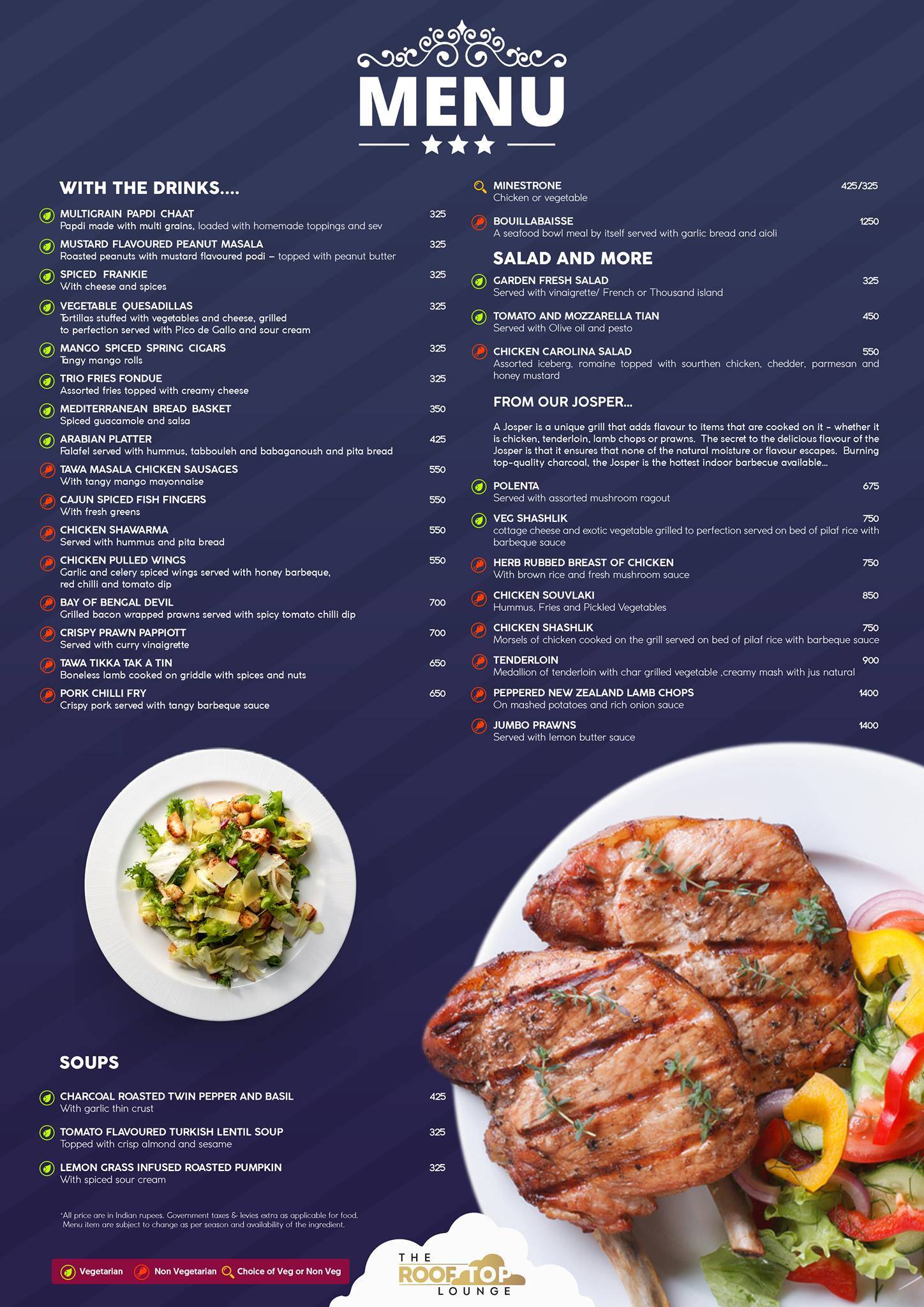The Rooftop Lounge menu