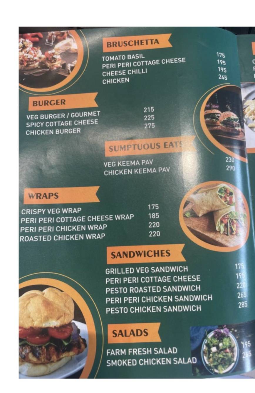 The Sweet Jar, Bakery & Cafe menu