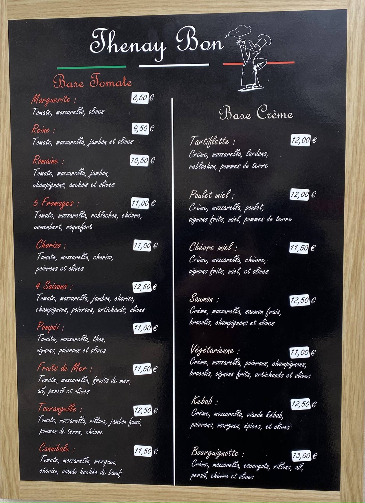 Menu de Thenay bon