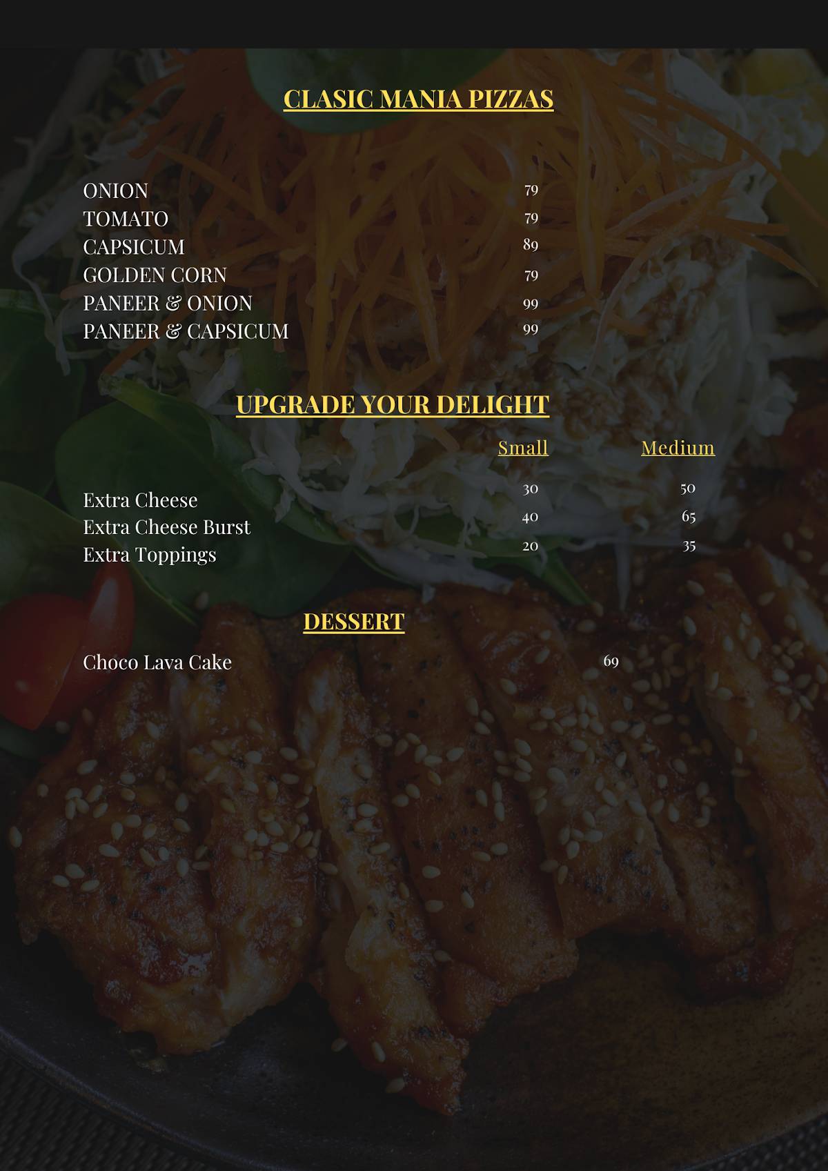 Tinder Tea House menu
