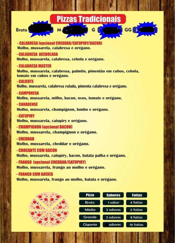 Top Pizza bairro alto cardápio