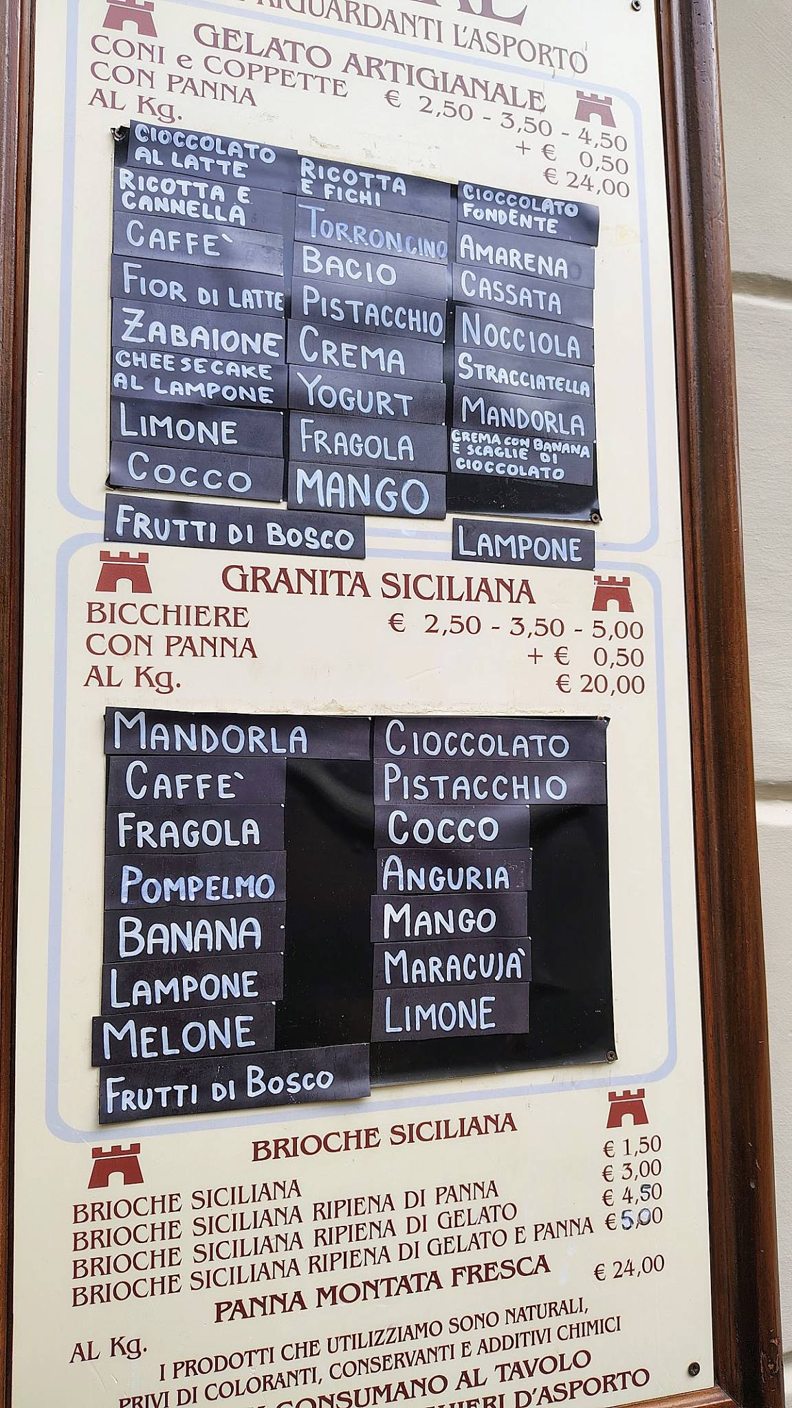 Menu di Torre Cremeria Bar 