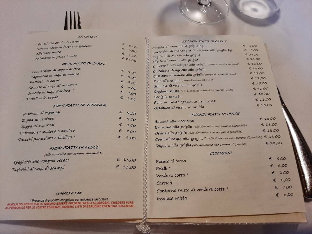 Menu di Trattoria Barison 