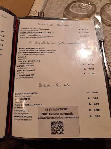 Menu di Trattoria Da Erminio 