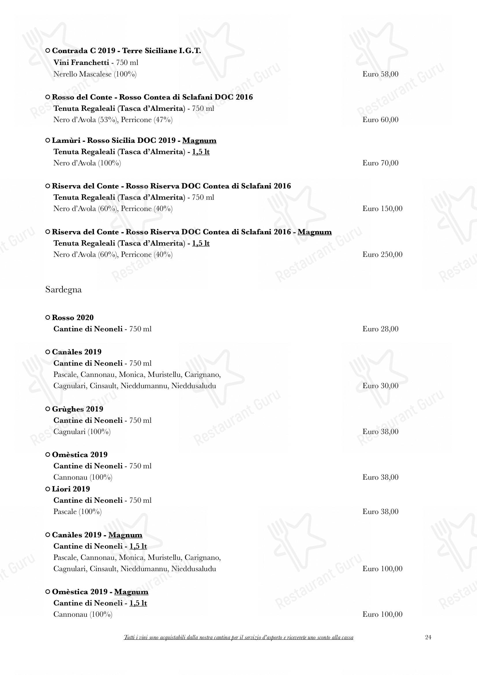 Trattoria Da Gina in Rovato - Menu bar