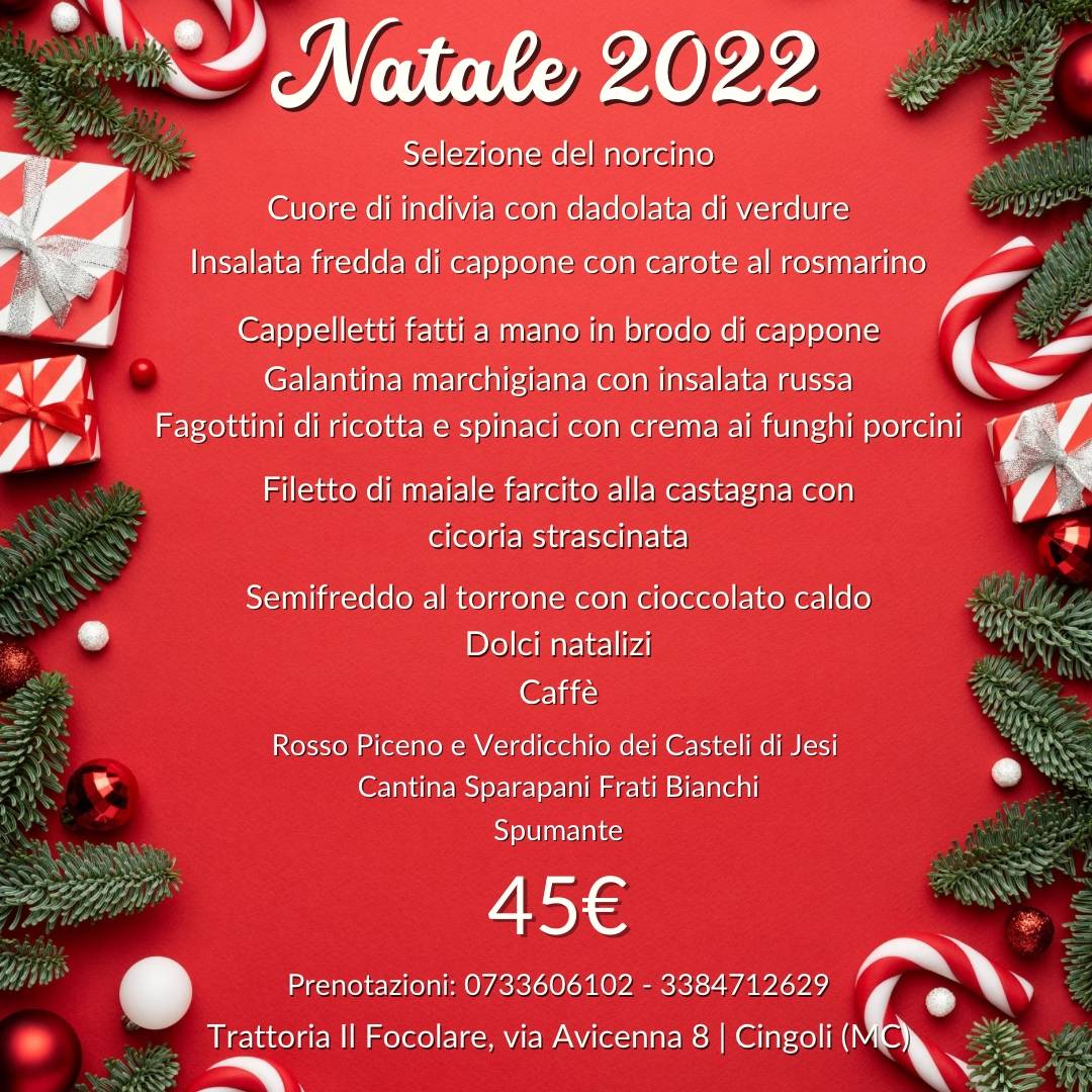 Menu di Trattoria Il Focolare 