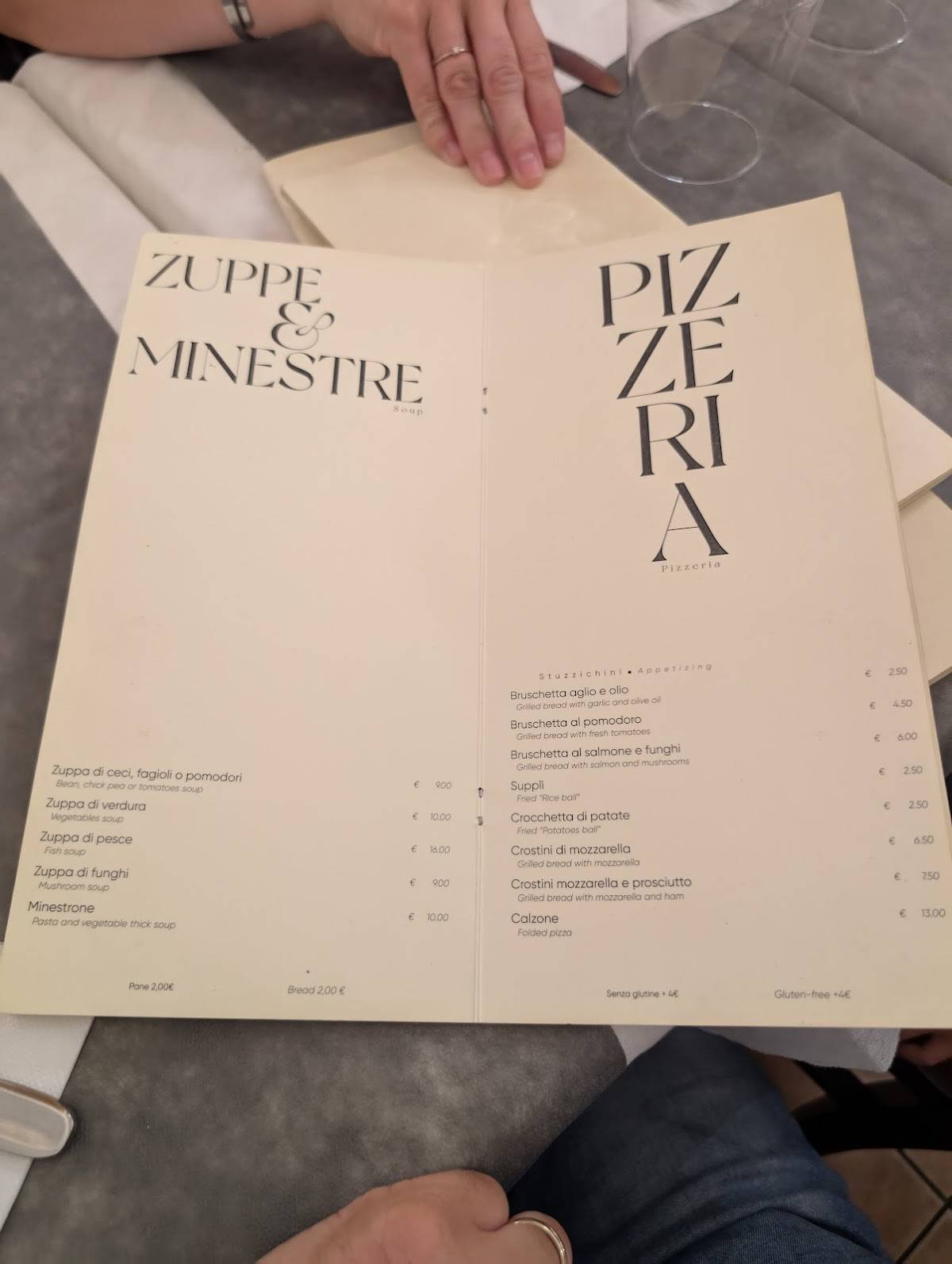 Menu di Trattoria Pizzeria La Tavernetta 