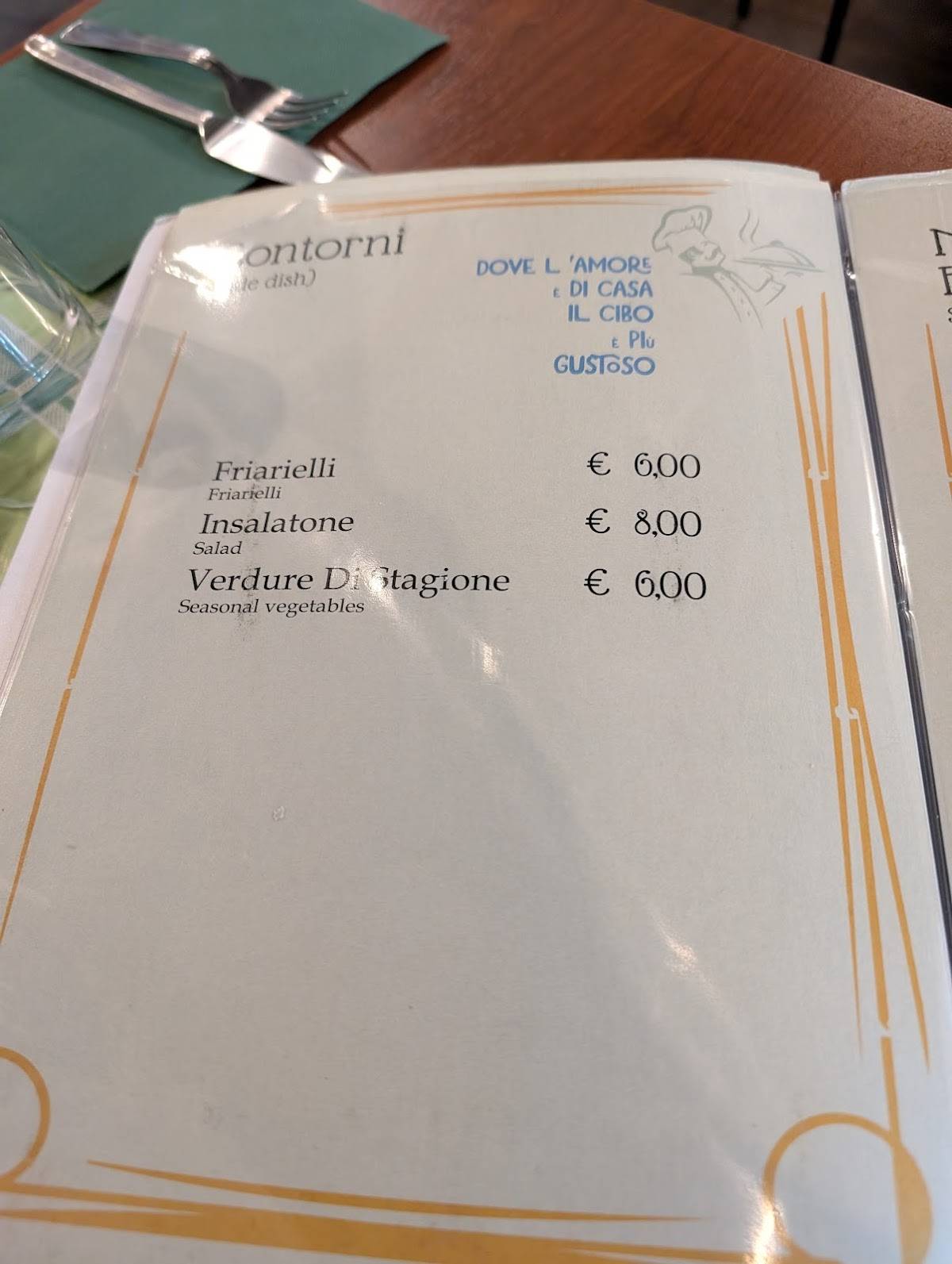Menu di Trattoria Zia Rosi 