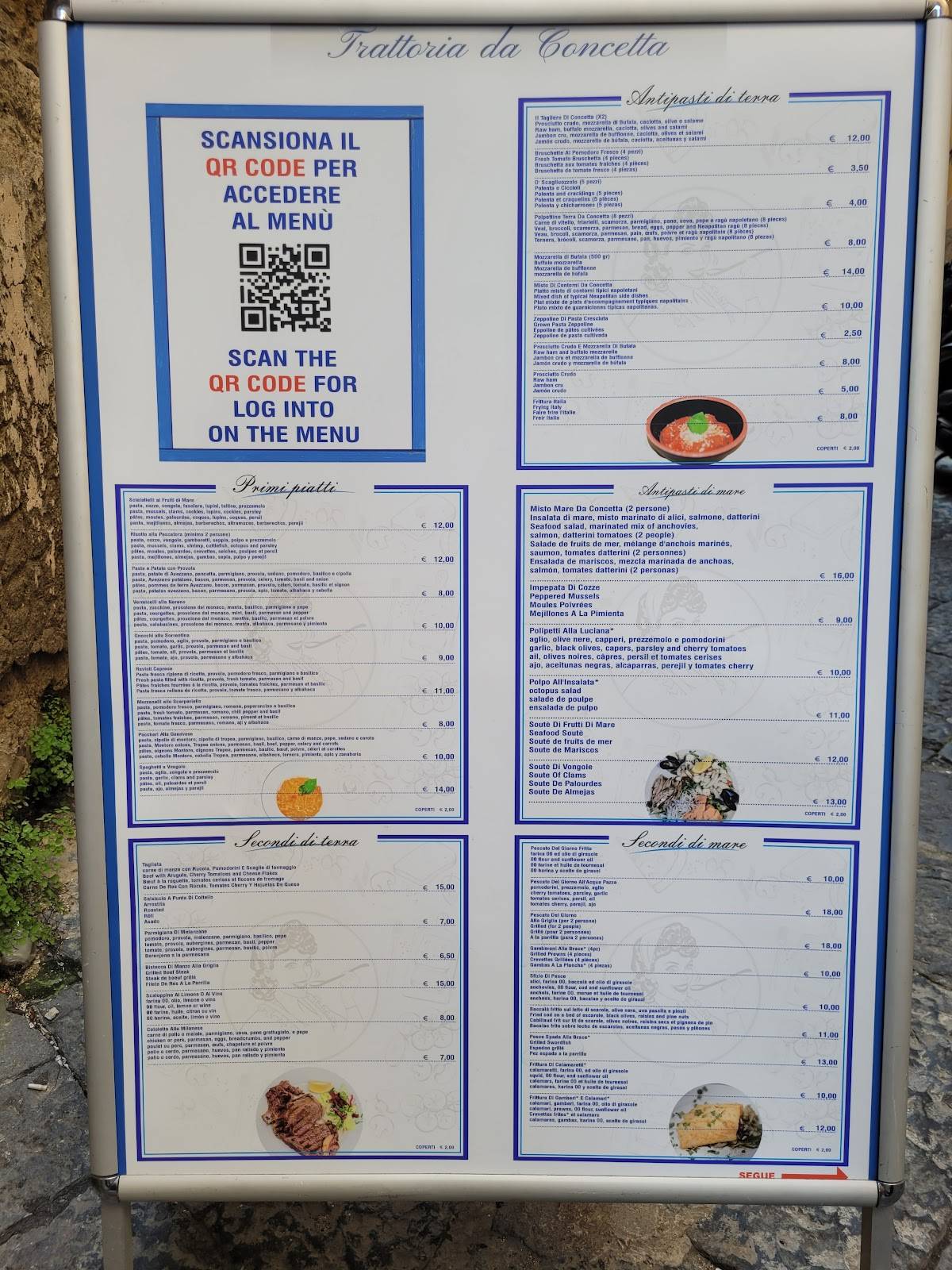 Menu di Trattoria da Concetta 