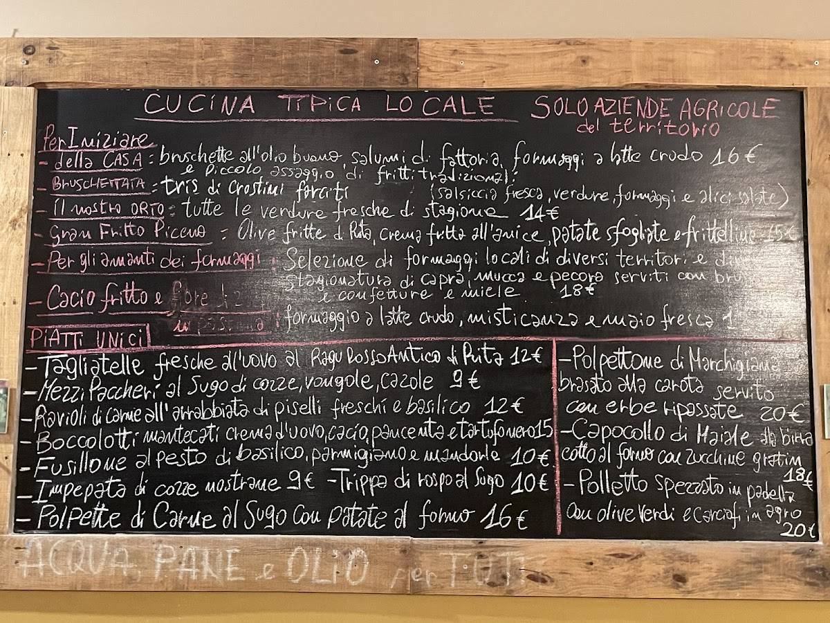 Menu di Trattoria da Rita 