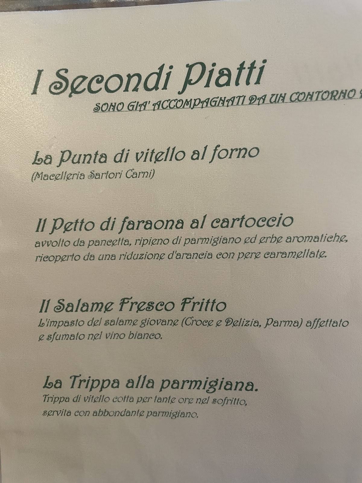 Menu di Trattoria dai Sibani 
