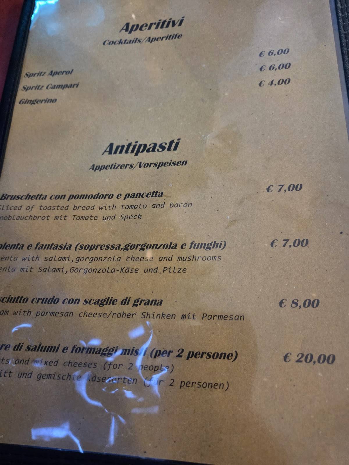 Menu di Tre Risotti Trattoria 