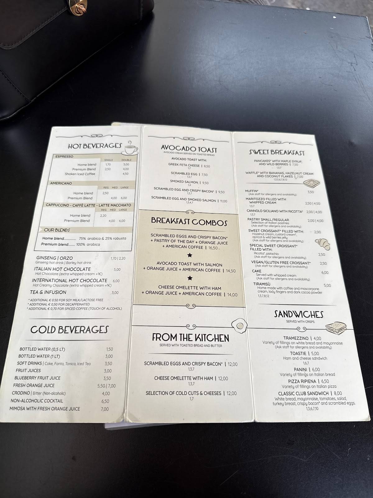 Menu di Trecaffè Leone IV 