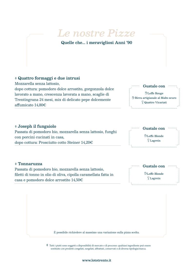 Menu di Loto 