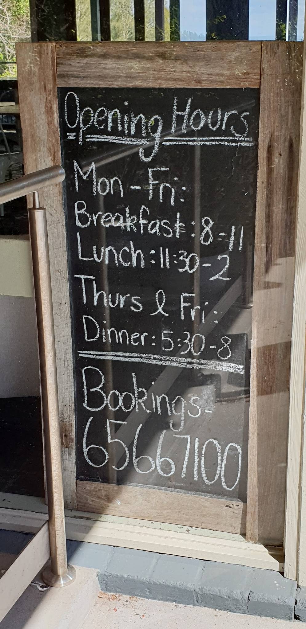 Menu at Trial Bay Kiosk restaurant, South West Rocks