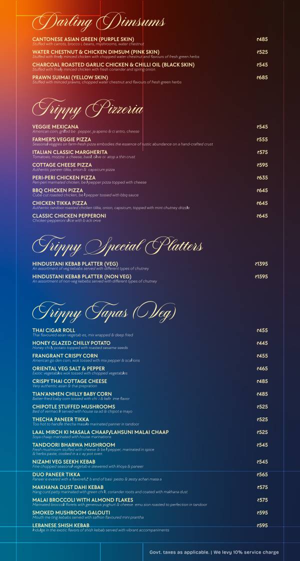 Trippy Tequila Noida menu