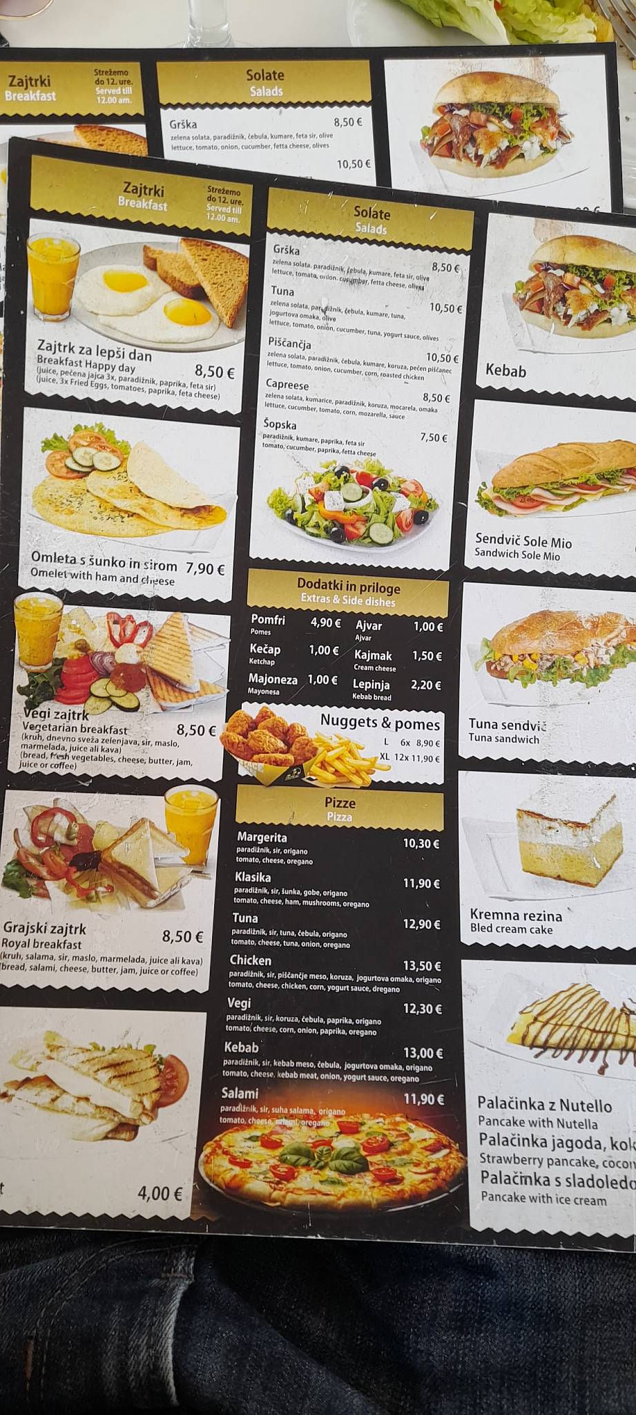 Menu de Tropical bar