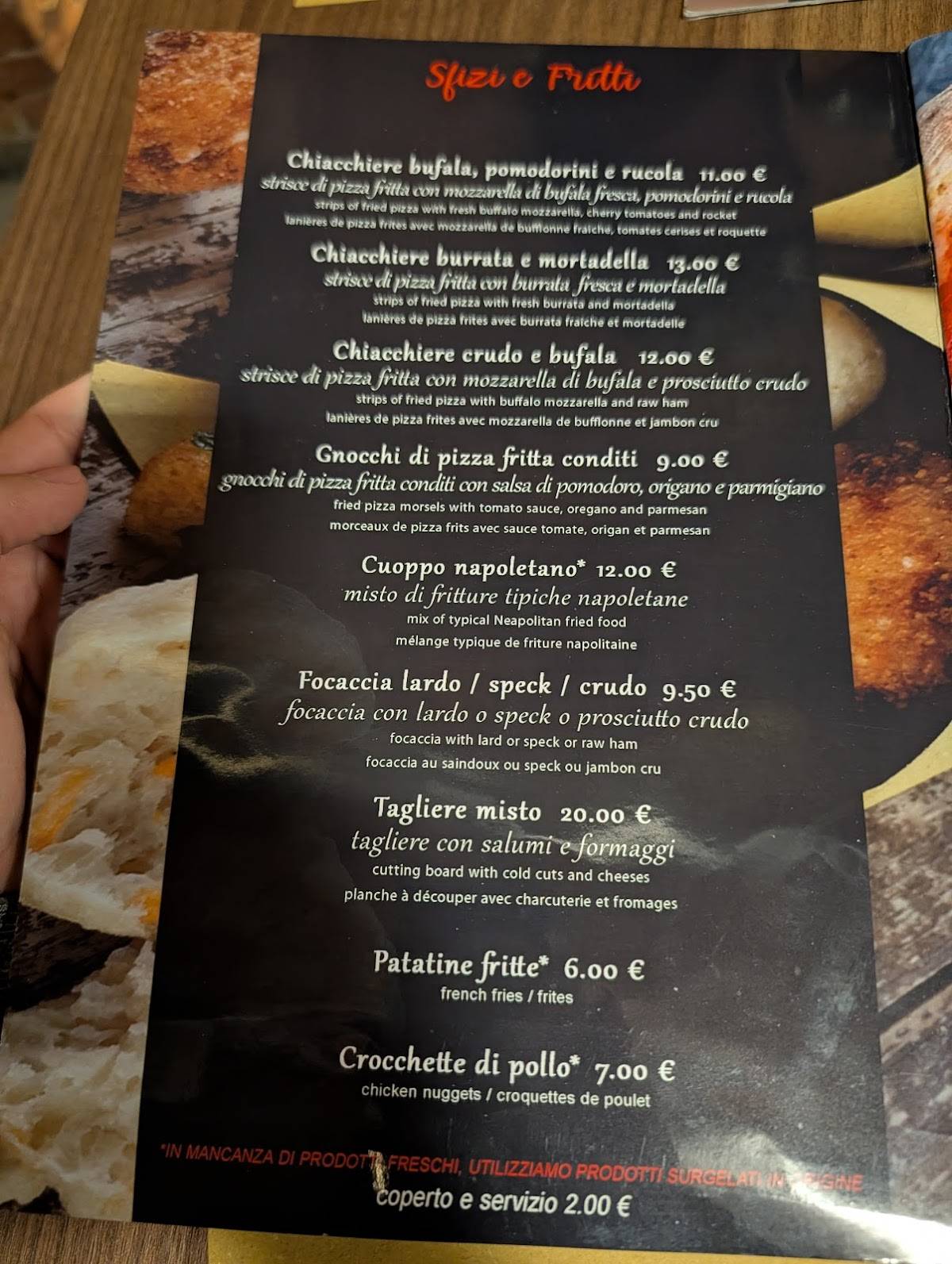 Menu di Fratelli Pummarò 