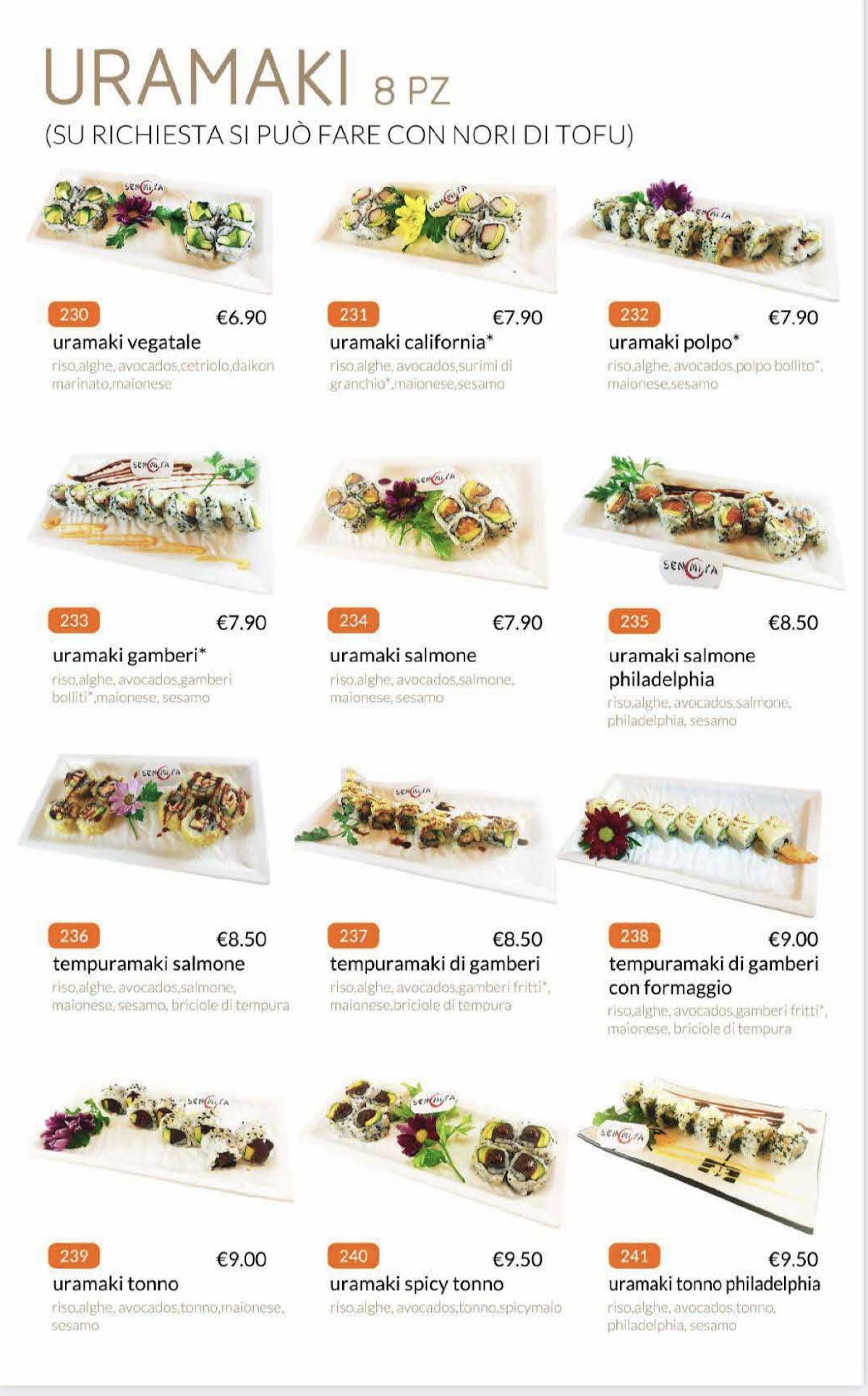Menu di Senmiya 