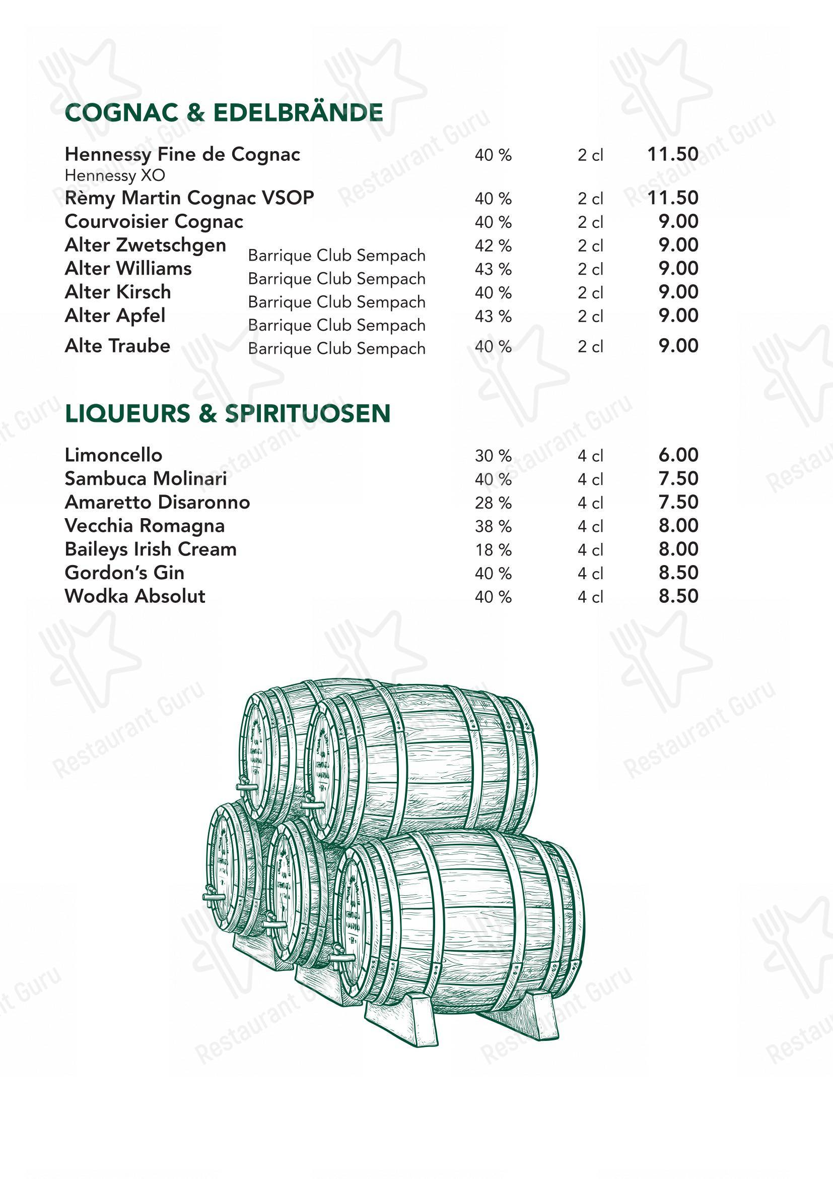 Türmli Restaurant & Pizzeria in Sempach - Крафт меню