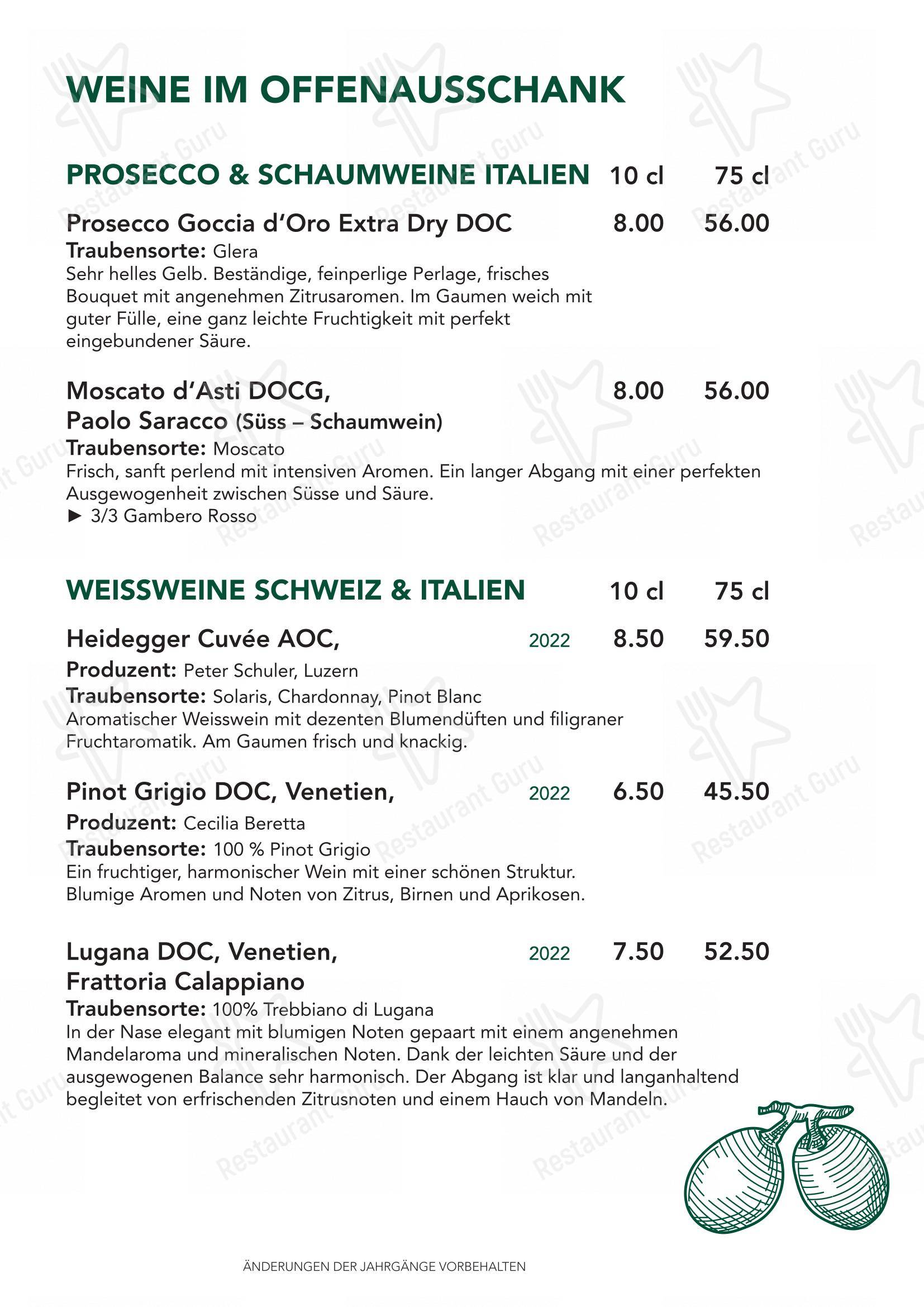 Türmli Restaurant & Pizzeria in Sempach - Крафт меню