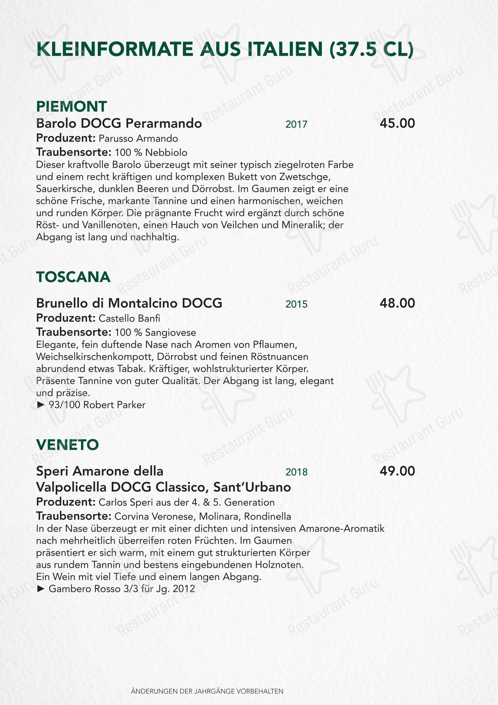 Основное меню per Türmli Restaurant & Pizzeria in Sempach