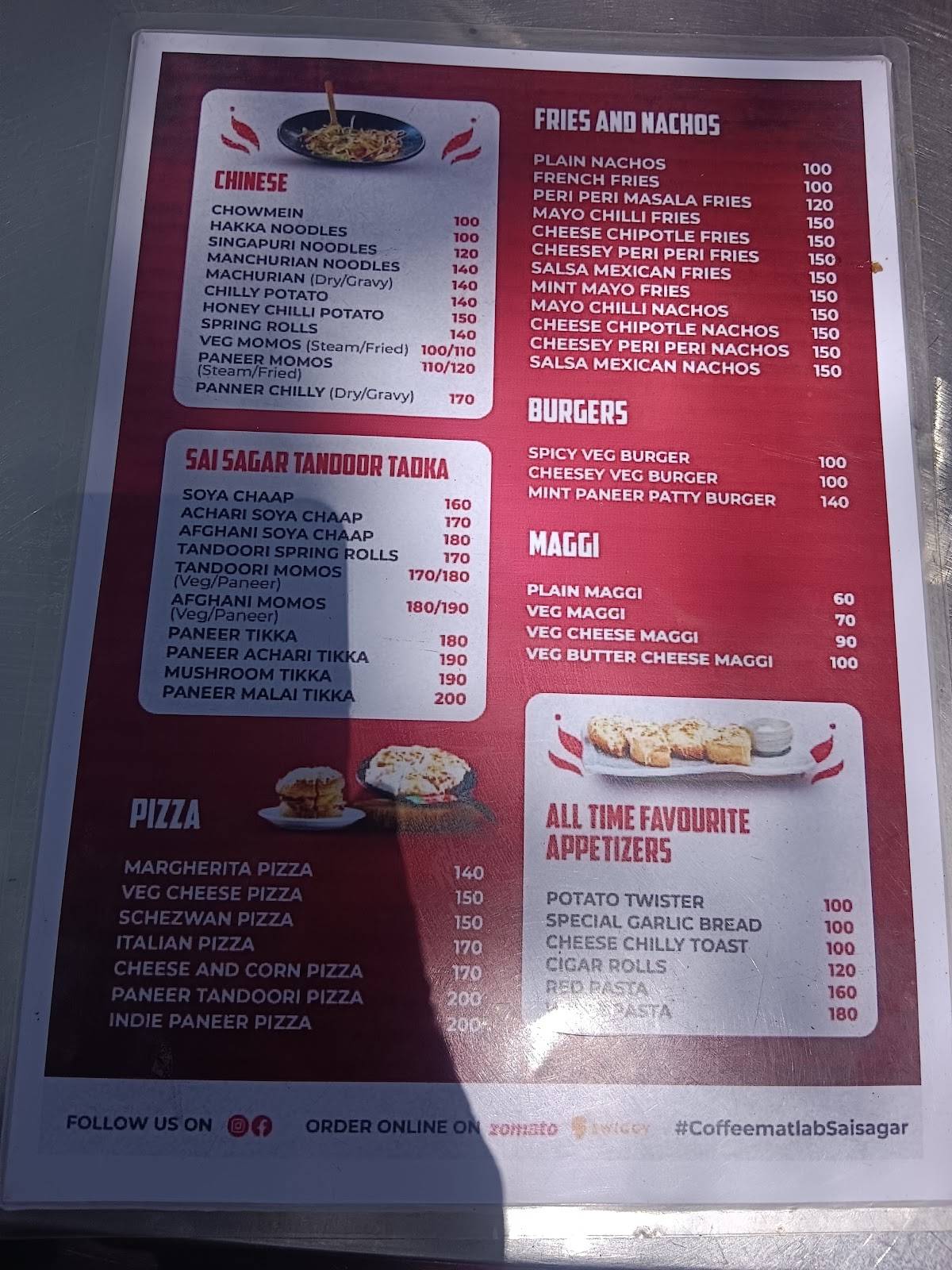 Sai Sagar Coffee & More menu