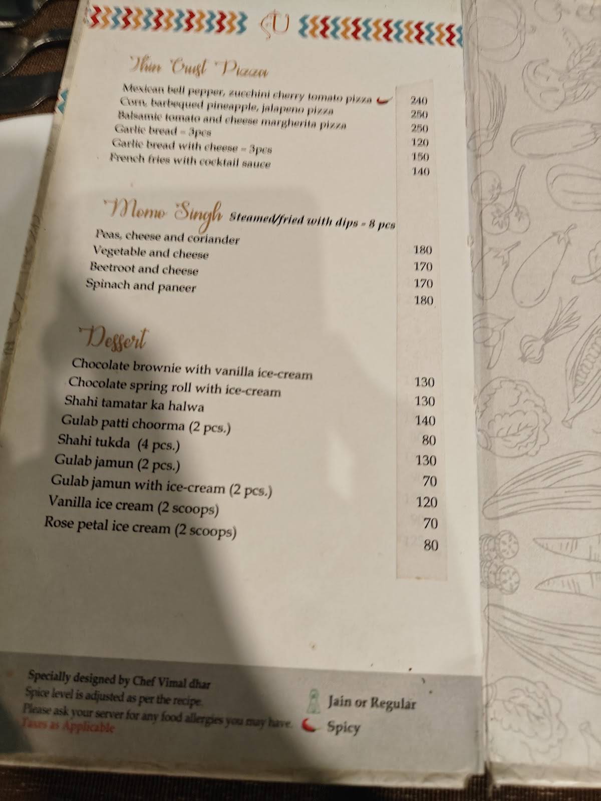 Udaipuri Restaurant menu