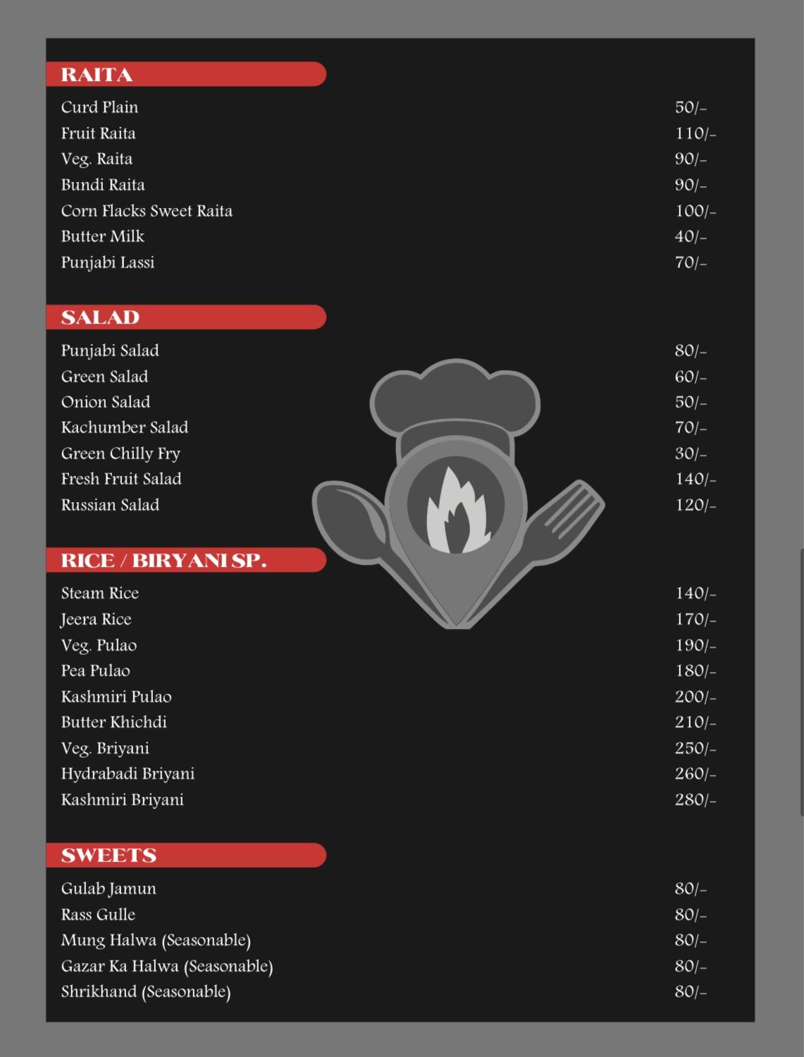 Wood Square Restaurant ( best restaurant in ujjain ) menu