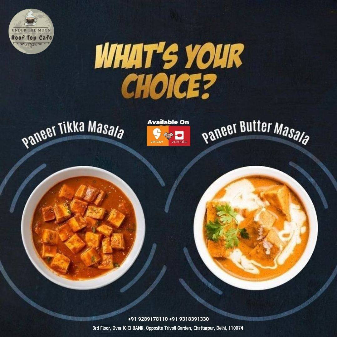 Under The Moon Roof Top Cafe menu