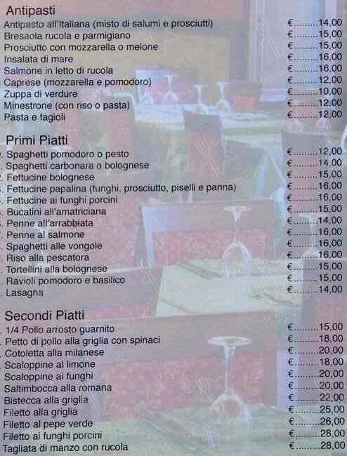 Menu di Universal Bar Pizzeria 