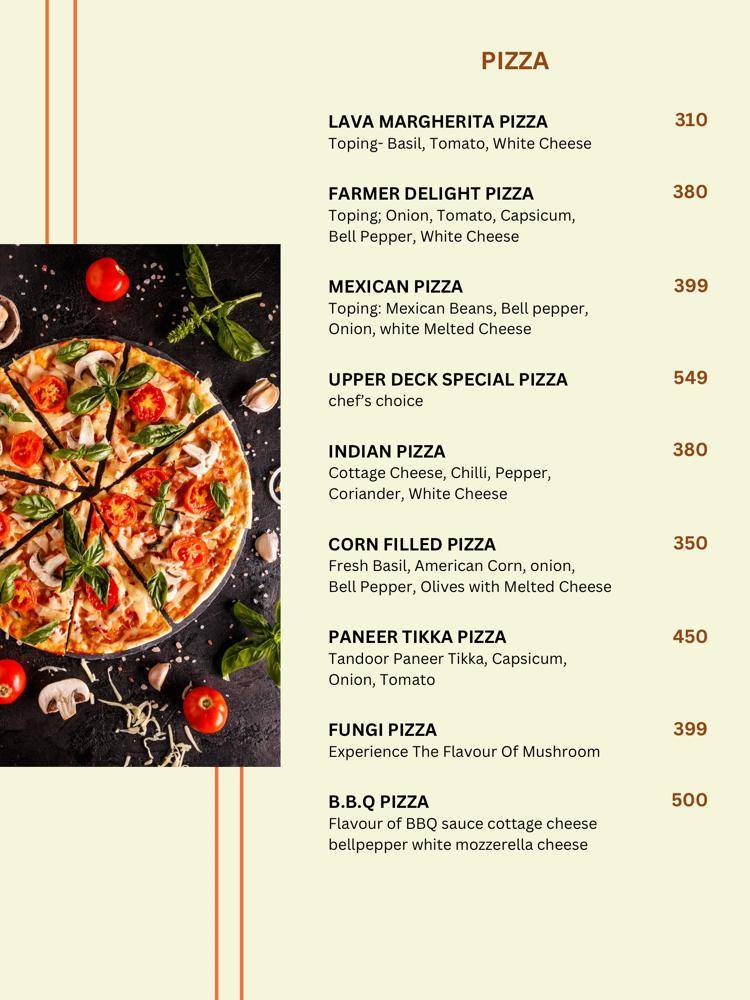 Upper Deck menu