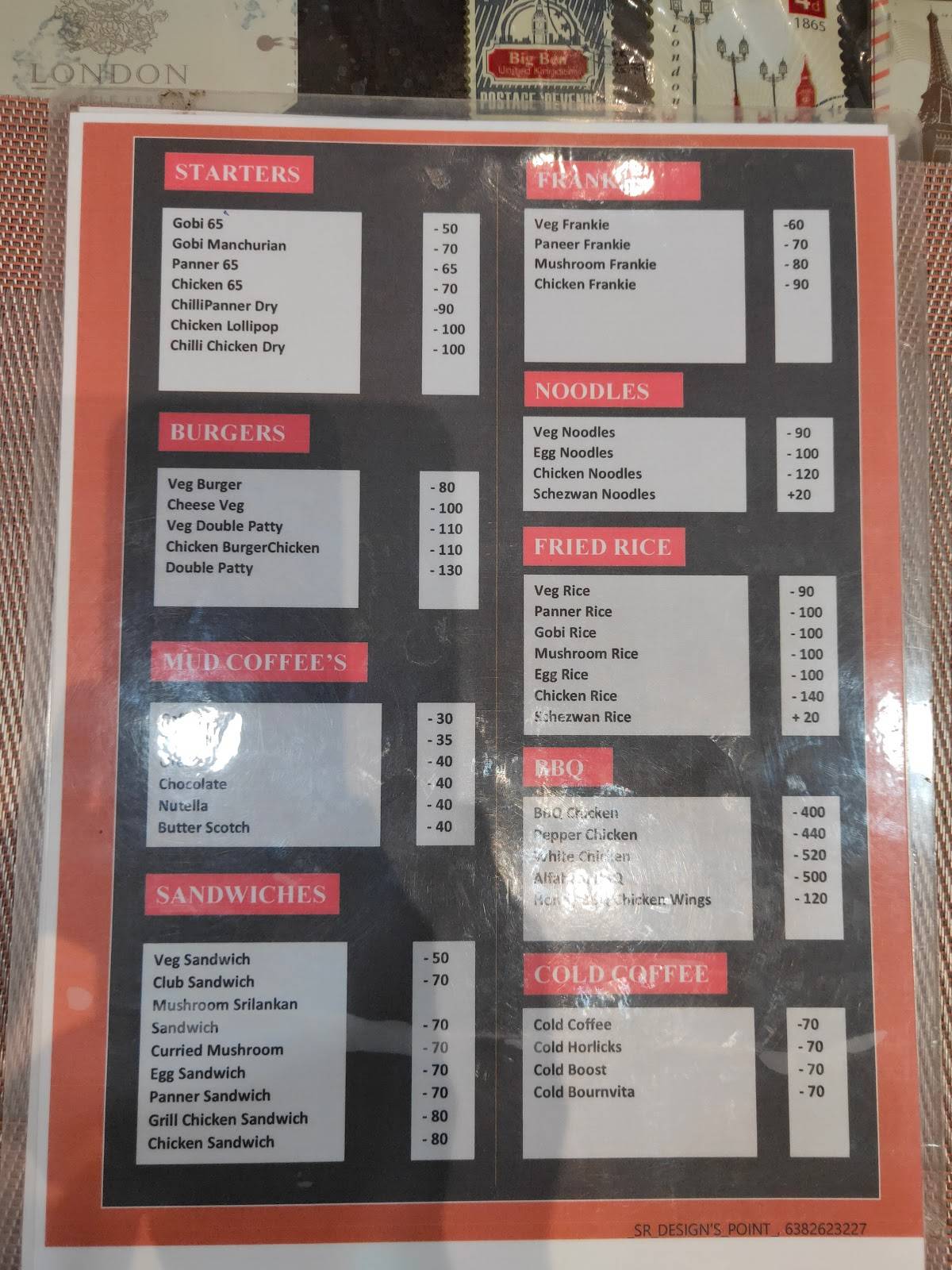Menu at VESIT RESTAURANT, Vellore