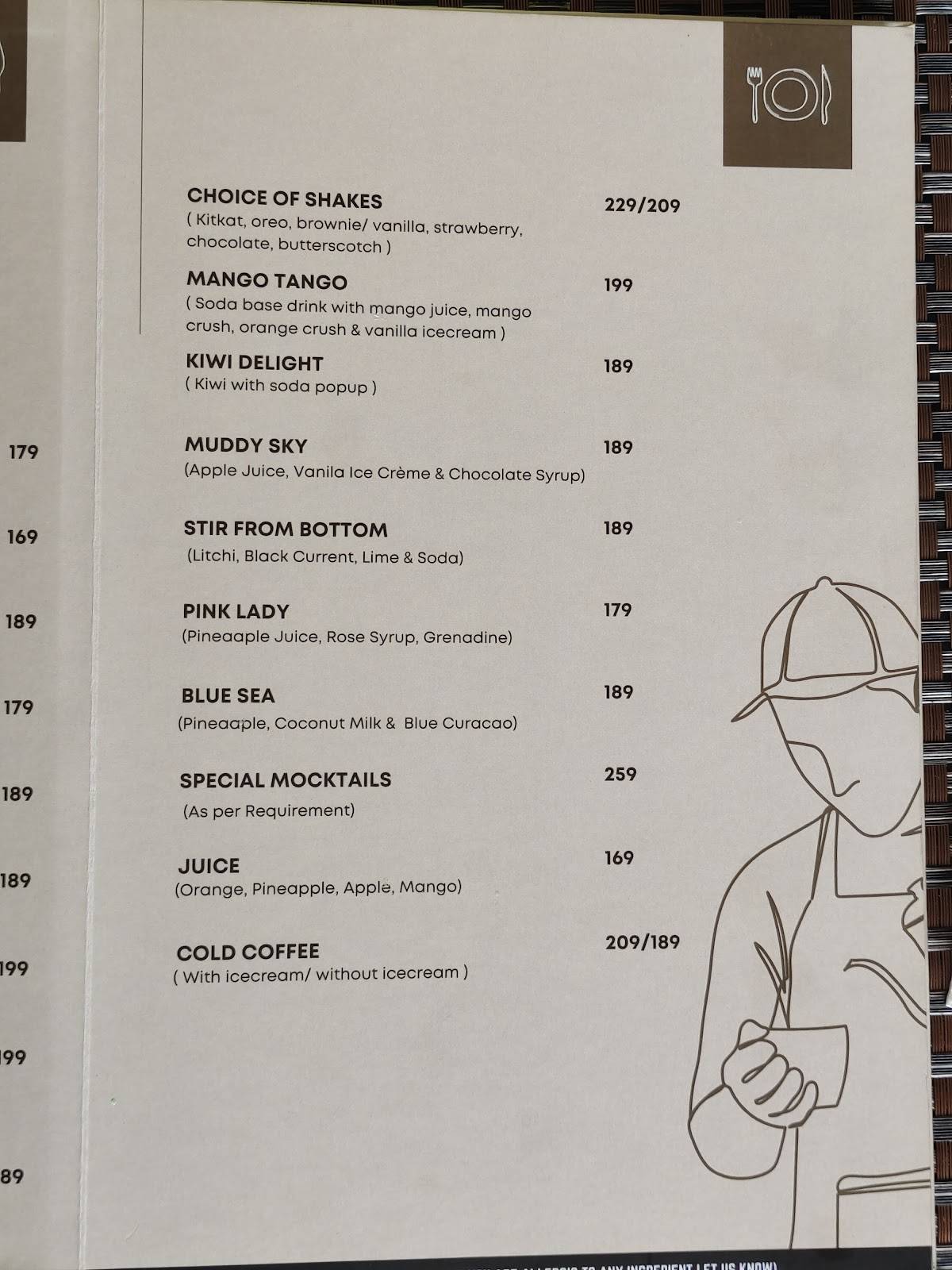 RD'S Infusion Global Veg Kitchen Fine Dining Restaurant menu