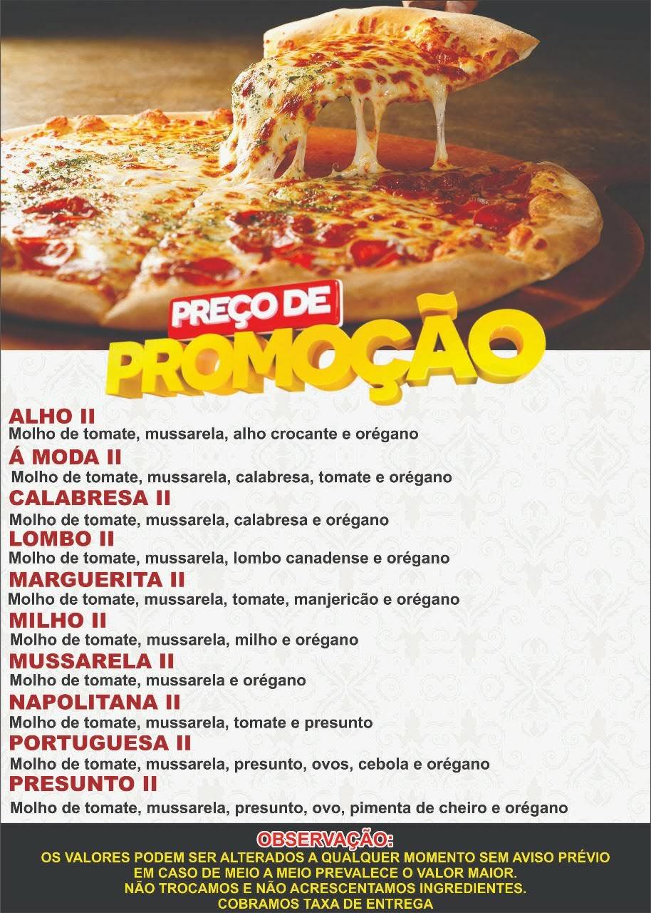 Valmar Pizzaria e Restaurante cardápio
