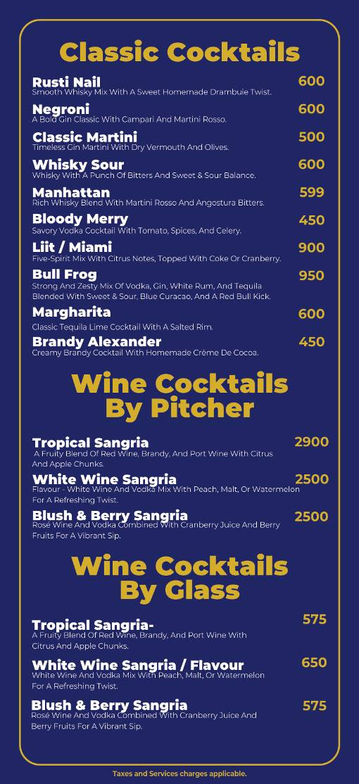 The Bell Tower Hotel & Restaurant menu