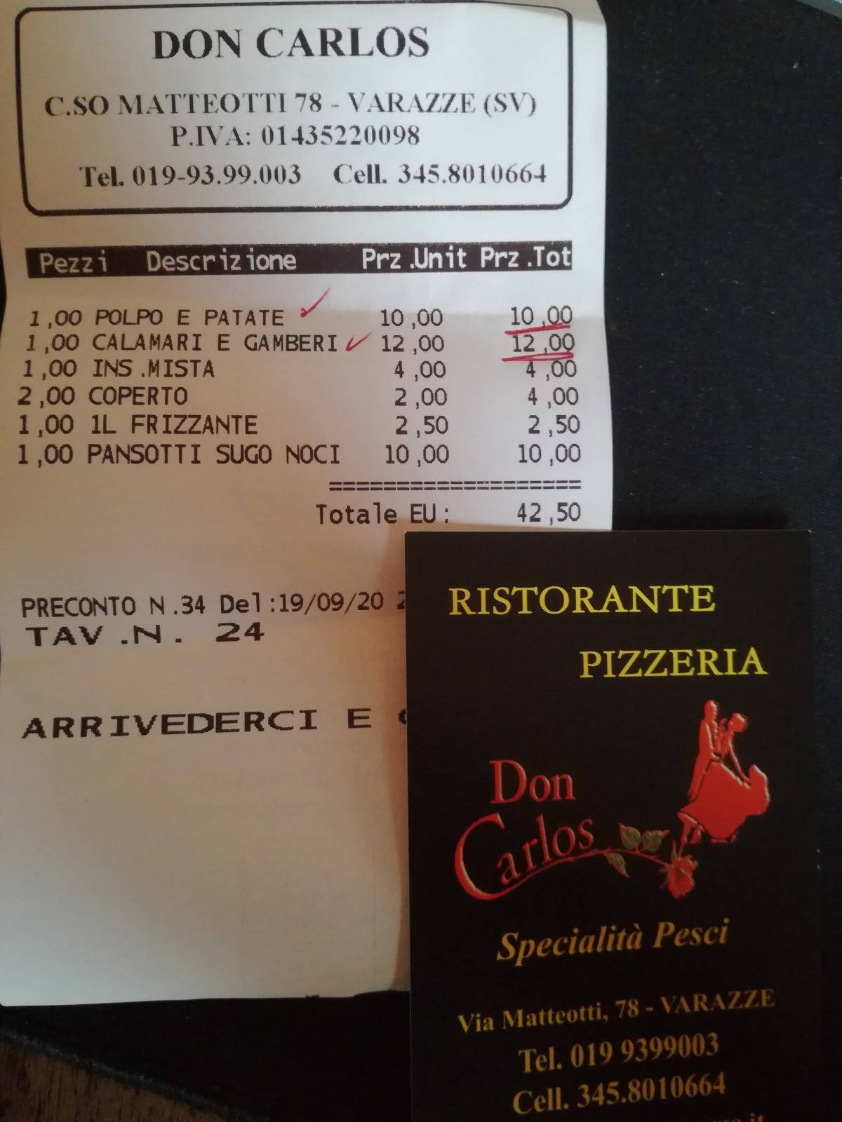 Menu di Ristorante Don Carlos 