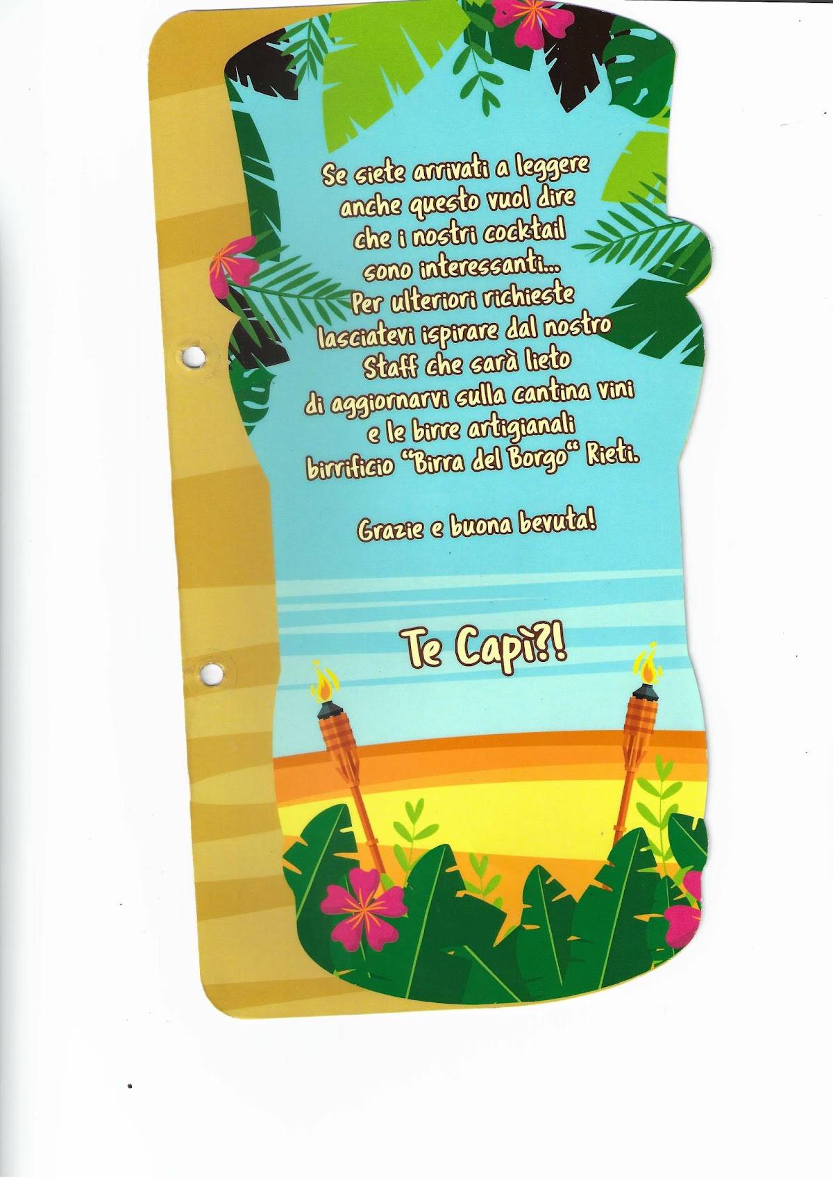 Menu di Te Capì Cocktail bar?! 