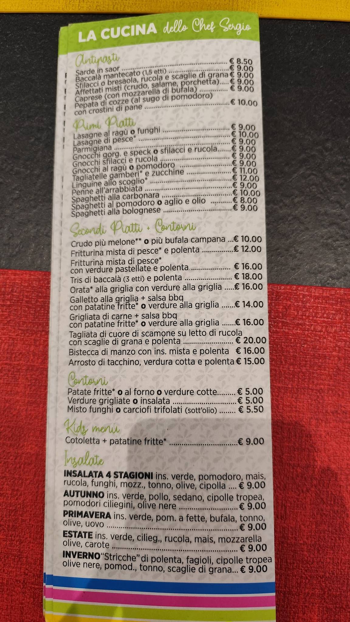 Menu de Colors