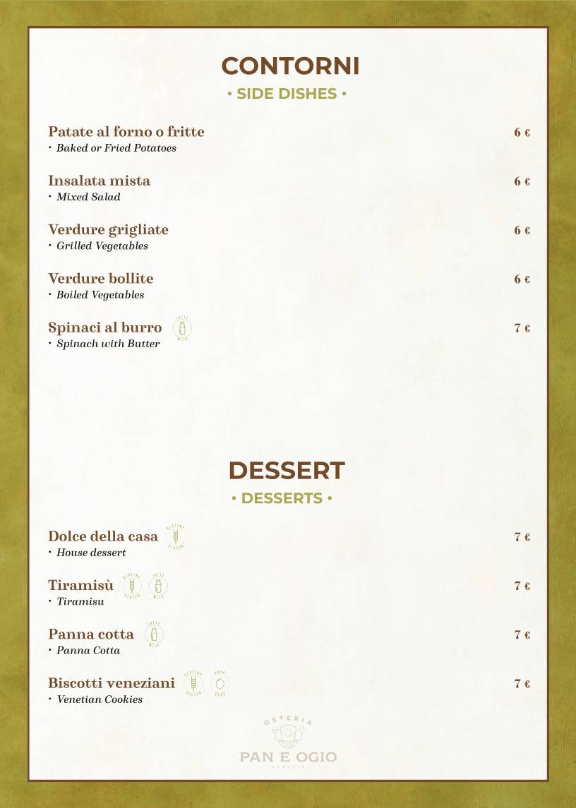 Menu di Osteria Pan e Ogio 