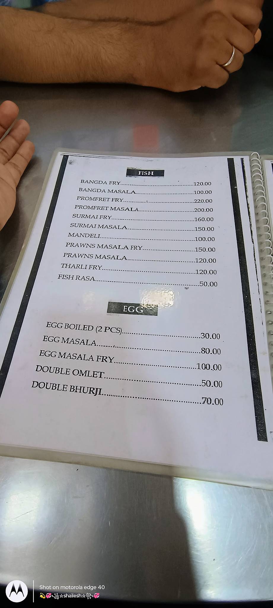 Venkateshwara Hotel menu