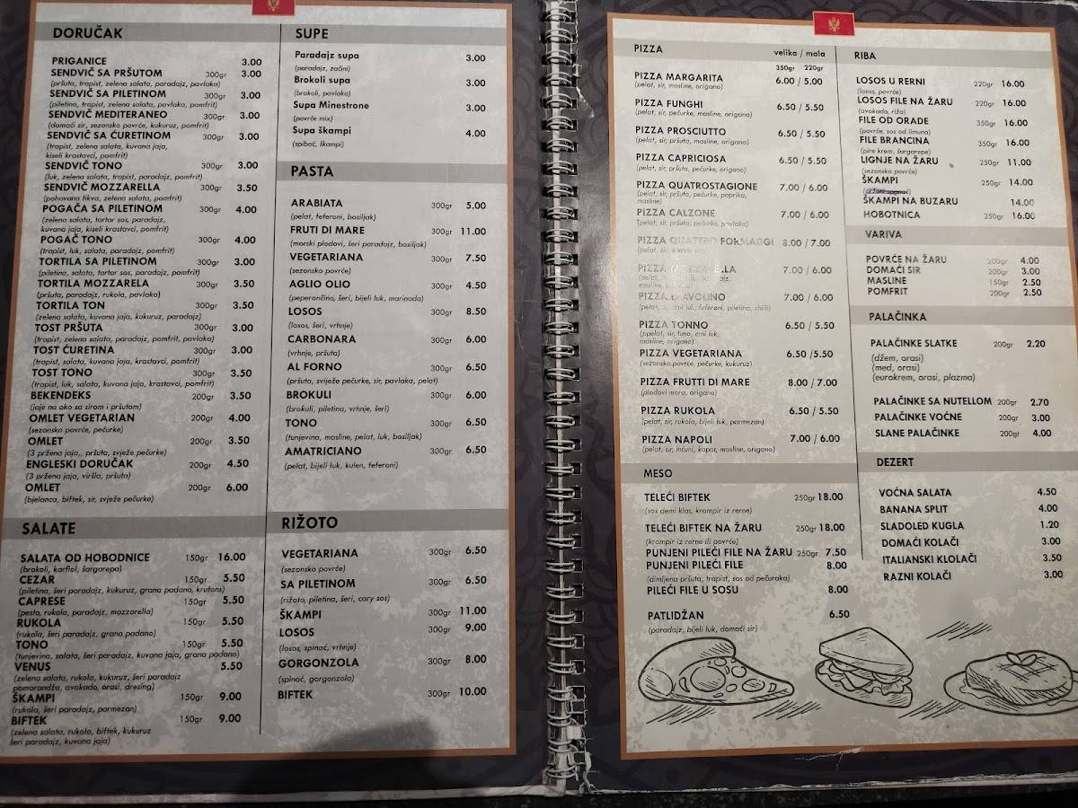 Menu de Venus