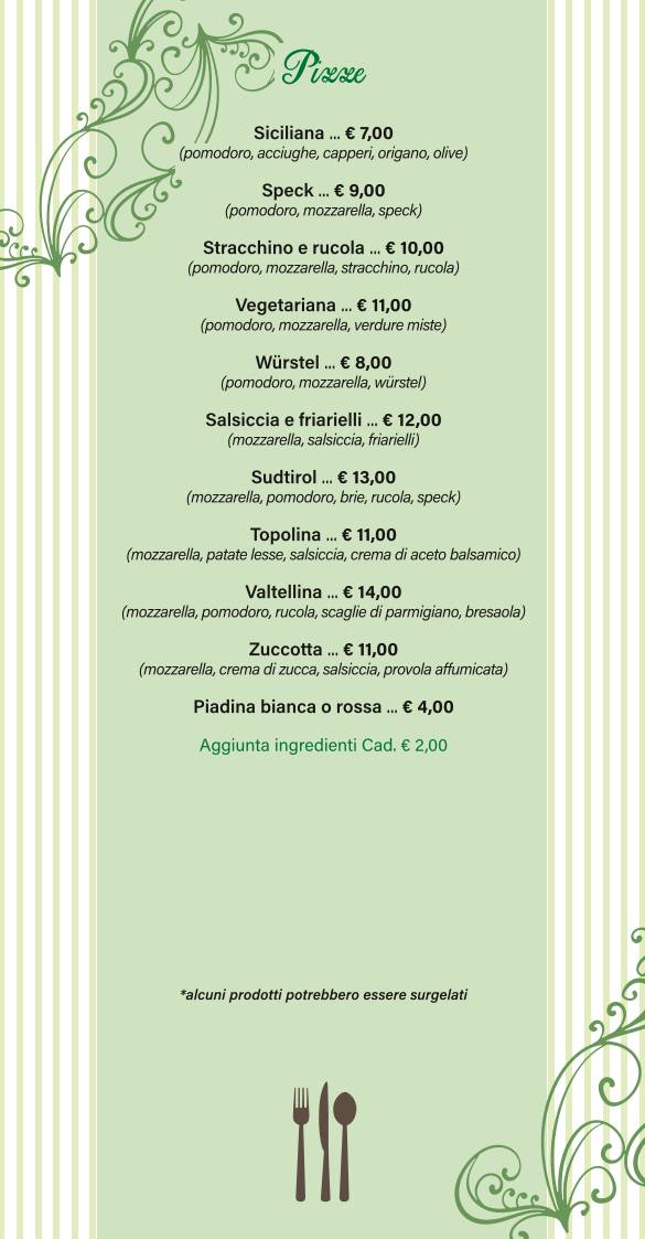 Menu di Verdi Ricordi Pizzeria Ristorante Parma 