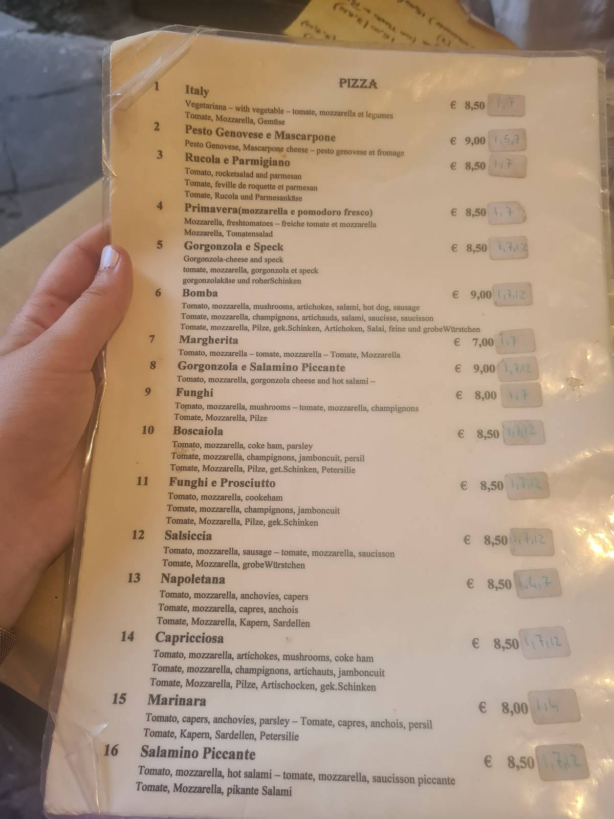Menu di Da Olivieri 