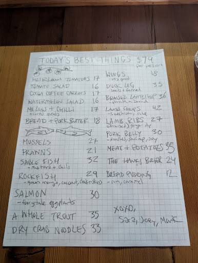 Menu de Hank's *A Restaurant