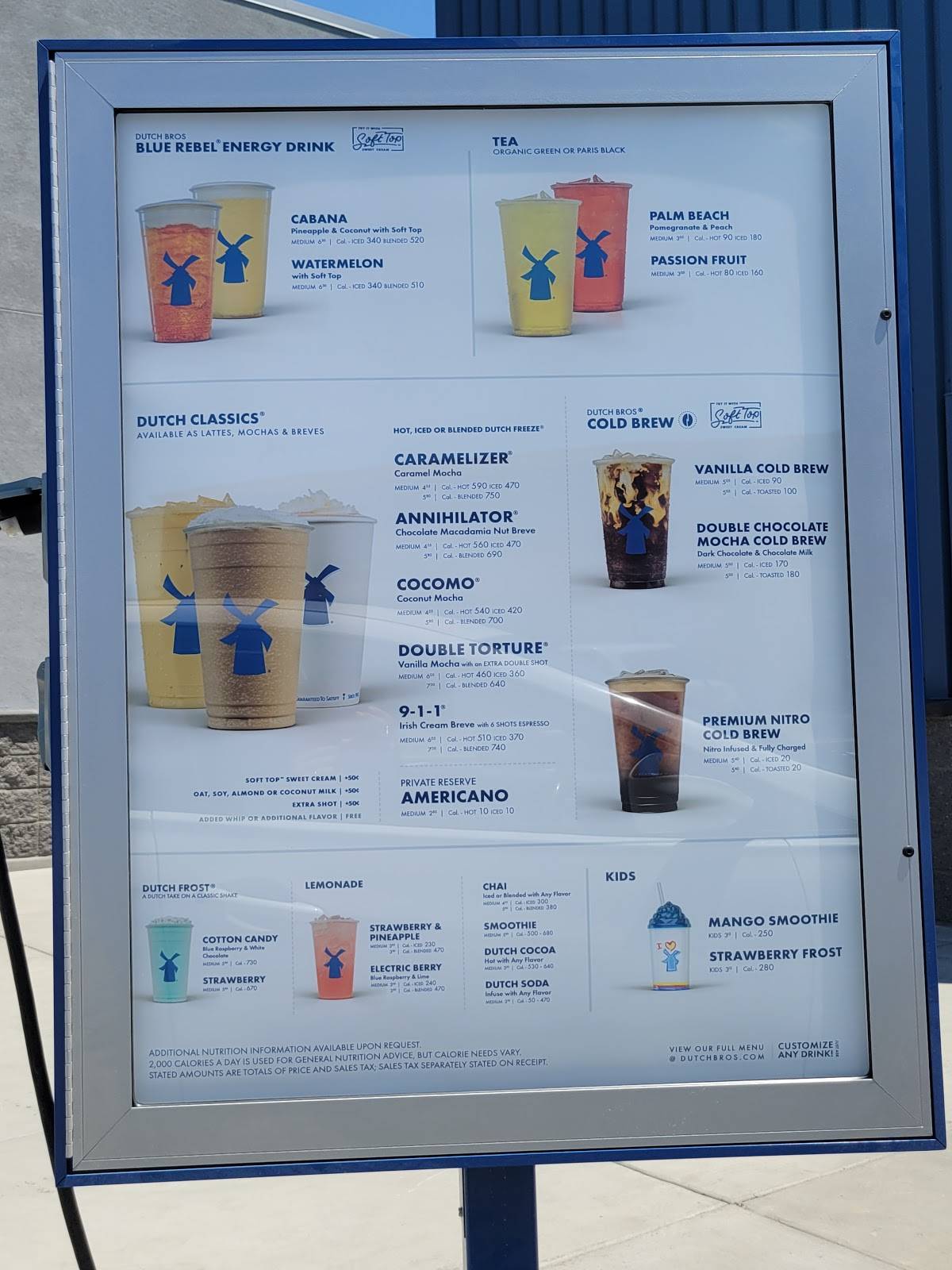 Menu at Dutch Bros Coffee pub & bar, Victorville, Bear Valley Rd